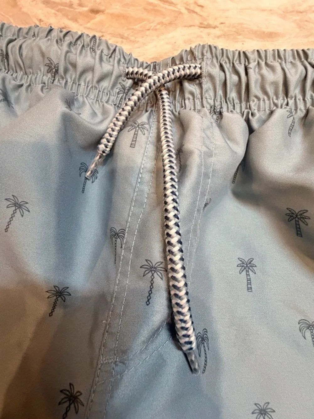 Mountain Warehouse Swim Trunks Mens Small Blue Palm Print Drawstring Shorts